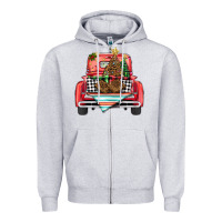 Heather Grey Christmas truck Zipper Hoodie - BarkalooDesign