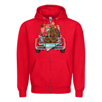 Red Christmas truck Zipper Hoodie - BarkalooDesign