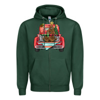 Sports Green Christmas truck Zipper Hoodie - BarkalooDesign