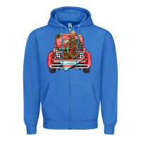 True Royal Christmas truck Zipper Hoodie - BarkalooDesign