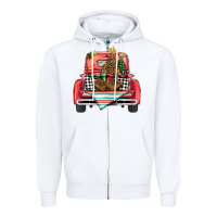 White Christmas truck Zipper Hoodie - BarkalooDesign