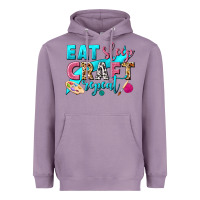 Lavender eat sleep craft repeat Heavyweight Hoodie - NancyCooperArtShop