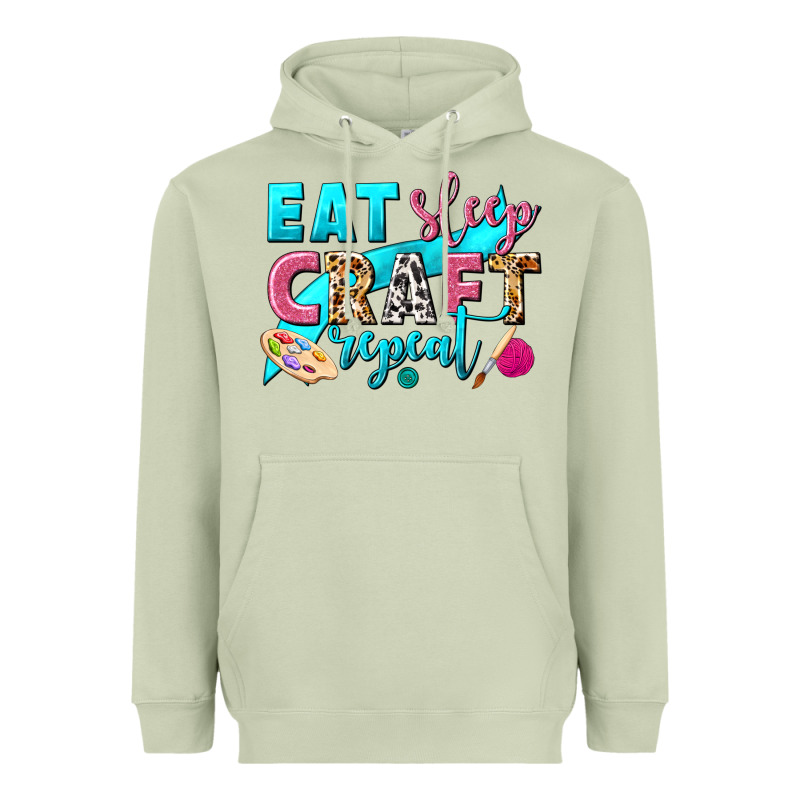 Eat Sleep Craft Repeat Heavyweight Hoodie by NancyCooperArtShop | Teevron