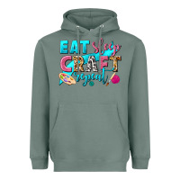 Sage eat sleep craft repeat Heavyweight Hoodie - NancyCooperArtShop