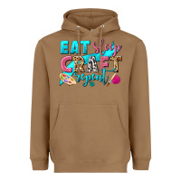 Toasted Coconut eat sleep craft repeat Heavyweight Hoodie - NancyCooperArtShop