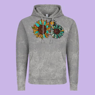 Western Sunflowers Vintage Hoodie Designed By Ranaportraitstore