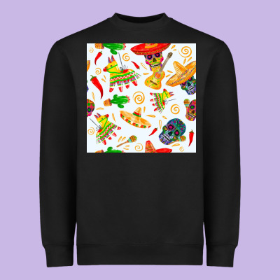Mexico Seamless Pattern Heavyweight Sweatshirt Designed By Fadigitalartstudio