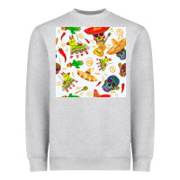 Heather Grey mexico seamless pattern Heavyweight Sweatshirt - FaDigitalArtStudio