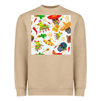 Mushroom mexico seamless pattern Heavyweight Sweatshirt - FaDigitalArtStudio