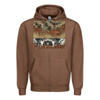 Chestnut cowhide leopard camouflage Zipper Hoodie - Jasminsmagicworld