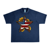 Navy western 4th of july star Urban Heavy Tee - HRA Design Shop