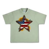 Oil Green western 4th of july star Urban Heavy Tee - HRA Design Shop