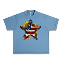 Pebble Blue western 4th of july star Urban Heavy Tee - HRA Design Shop