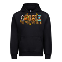 Black Gobble Til You Wobble with Turkey Urban Hoodie - texasbilliewilder