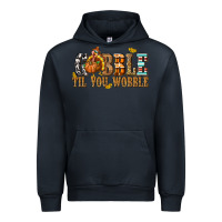 Navy Gobble Til You Wobble with Turkey Urban Hoodie - texasbilliewilder
