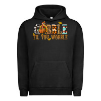 Pigment Black Gobble Til You Wobble with Turkey Urban Hoodie - texasbilliewilder