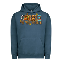 Pigment Midnight Navy Gobble Til You Wobble with Turkey Urban Hoodie - texasbilliewilder