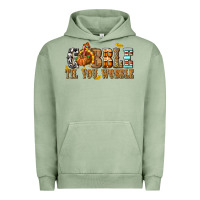 Pigment Oil Green Gobble Til You Wobble with Turkey Urban Hoodie - texasbilliewilder