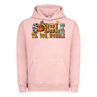 Pigment Salmon Gobble Til You Wobble with Turkey Urban Hoodie - texasbilliewilder