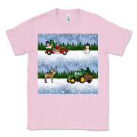 Bubblegum Pink christmas snow truck seamless pattern Classic Tee - BundleAndBundleShop