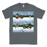 Charcoal Heather christmas snow truck seamless pattern Classic Tee - BundleAndBundleShop