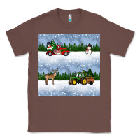 Chestnut christmas snow truck seamless pattern Classic Tee - BundleAndBundleShop