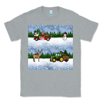 Heather Grey christmas snow truck seamless pattern Classic Tee - BundleAndBundleShop