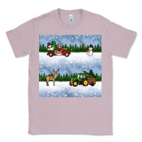 Lilac christmas snow truck seamless pattern Classic Tee - BundleAndBundleShop