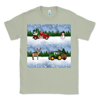 Matcha christmas snow truck seamless pattern Classic Tee - BundleAndBundleShop