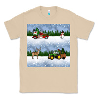 Mushroom christmas snow truck seamless pattern Classic Tee - BundleAndBundleShop