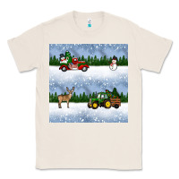 Natural christmas snow truck seamless pattern Classic Tee - BundleAndBundleShop