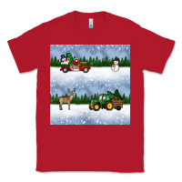 Red christmas snow truck seamless pattern Classic Tee - BundleAndBundleShop