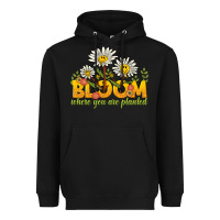 Black bloom where you are planted Heavyweight Hoodie - NancyCooperArtShop