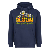 Navy bloom where you are planted Heavyweight Hoodie - NancyCooperArtShop