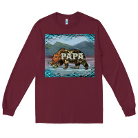 Burgundy papa bear tumbler Long Sleeve Tee - Artiststas