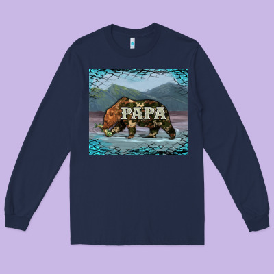 Papa Bear Tumbler Long Sleeve Tee Designed By Artiststas