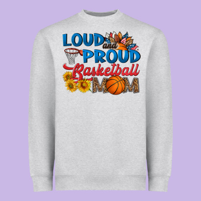 Loud And Proud Basketball Mom Heavyweight Sweatshirt Designed By Hra Design Shop
