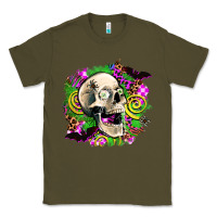 Army Green halloween skull Classic Tee - AdoDesignShop