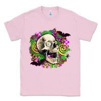 Bubblegum Pink halloween skull Classic Tee - AdoDesignShop