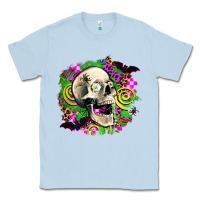 Dusty Blue halloween skull Classic Tee - AdoDesignShop