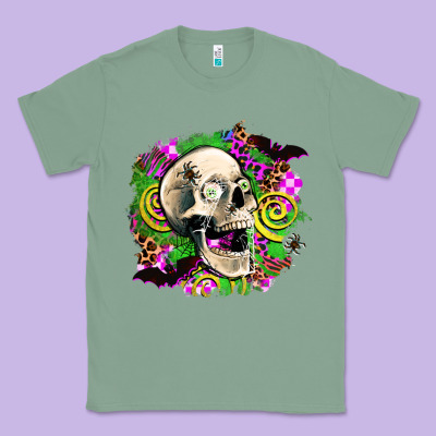 Halloween Skull Classic Tee Designed By Adodesignshop