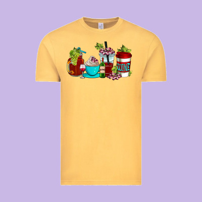 Wine Coffee Cups Vintage Tee Designed By Adodesignshop