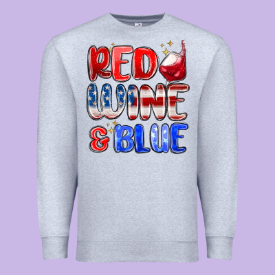 Red Wine And Blue Premium Sweatshirt Designed By Maliassmallbusiness