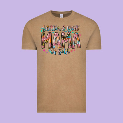 Glitter And Dirt Mama Of Both Vintage Tee Designed By Racoondesign