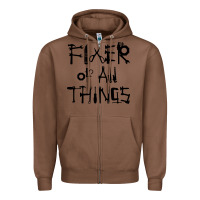 Chestnut Fixer Of All Things Zipper Hoodie - LillyAllenDesigns