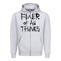 Heather Grey Fixer Of All Things Zipper Hoodie - LillyAllenDesigns
