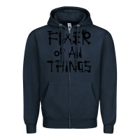 Navy Fixer Of All Things Zipper Hoodie - LillyAllenDesigns