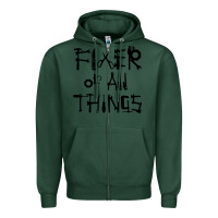 Sports Green Fixer Of All Things Zipper Hoodie - LillyAllenDesigns