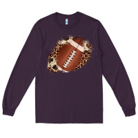 Plum football cowhide leopard patch Long Sleeve Tee - JahusDesignShop