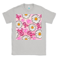 Moon Dust breast cancer awareness with daisy and heart seamless pattern Classic Tee - BundleAndBundleShop